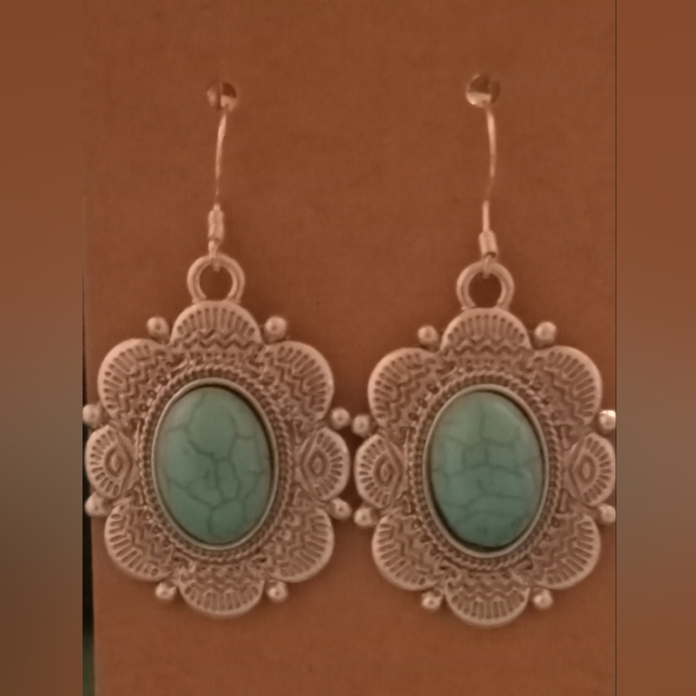 Elegant Silver and Turquoise Earrings